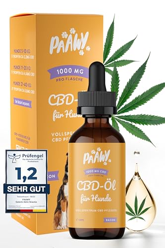 Paawy CBD Öl speziell für Hunde I 1.000mg reines CBD I Vollspektrum I CBD Öl Hunde I Hanföl I Hanfsamenöl I Cannabis-Öl von paawy