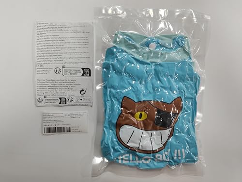 panemy Hunde-Sweatshirts, Cartoon-Welpen-Fleece-Sweatshirts, Einteiler für Hunde mit Hallo-Katzen-Muster, geeignet für Kleine und Mittelgroße Hunde Teddy, Chihuahua und Bulldogge (Blau-L) von panemy