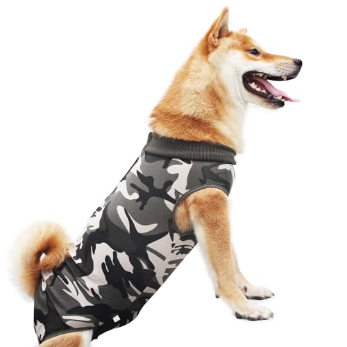 pangdi Genesungsanzug für Hunde, Chirurgieanzug, weiblich, kastriert, für Herren, Kastanie, Einteiler, Camo, Größe 3XL von pangdi