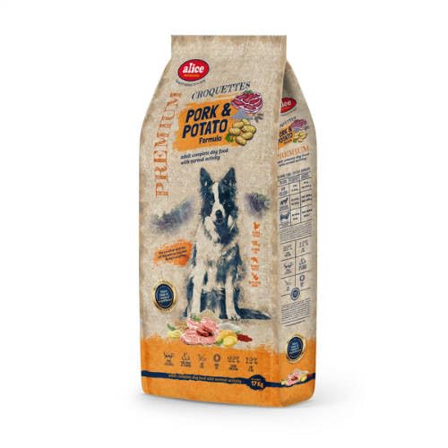 Alice Lamb & Pumpkin - Premium Hundefutter - Adult - Lamm - 17kg (17kg, Schweinefleisch & Potato) von panzi pet Fit Active Burstin' out