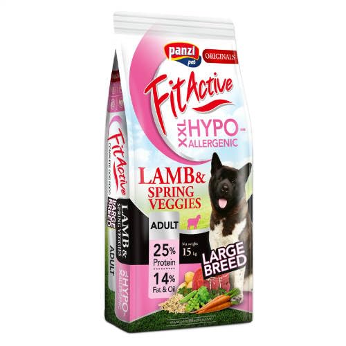 FitActive Originals Hypoallergenic Lamb - Hundefutter mit hypoallergener und hühnerfreier Rezeptur - Erwachsene Hunde mittlerer bis großer Rassen - 4kg (15kg XXL) von panzi pet Fit Active Burstin' out