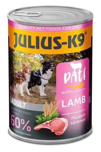 Julius-K9 - Hundefutter - Dosenfutter - Nassfutter - Paté - Adult - Lamb - 10 x 400g von panzi pet Fit Active Burstin' out