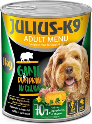 Julius K9 - Hundefutter - Nassfutter Hund - Adult - 4 x 800g (1240g, Wild) von panzi pet Fit Active Burstin' out