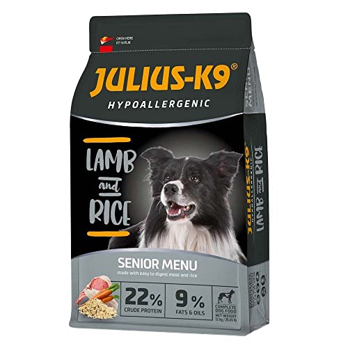 Julius-K9 - Hypoallergenes Hundefutter für ältere oder übergewichtige Hunde - Hundeklumpen auf Lamm & Reisbasis - Für alle Rassen geeignet - 3kg von panzi pet Fit Active Burstin' out