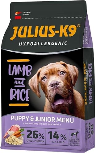 Julius-K9 - Lamb & Rice - Hypoallergeen hondenvoer voor Pups en jonge honden - Hondenbrokken op lam & rijst Basis - Geschikt voor alle rassen - 3kg von panzi pet Fit Active Burstin' out