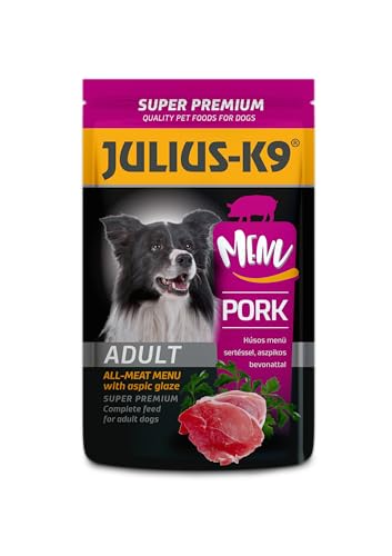 Julius-K9 - Nassfutter Hund - Mahlzeitbeutel - 10 x 125g (Schwein) von panzi pet Fit Active Burstin' out