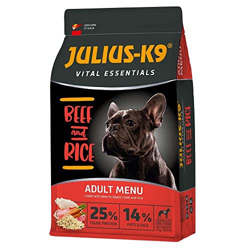 Julius-K9 - Rindfleisch & Rice - Hundefutter für ausgewachsene Hunde - Hundeklumpen auf Rinder- & Reisbasis - für alle Rassen geeignet - 3kg von panzi pet Fit Active Burstin' out