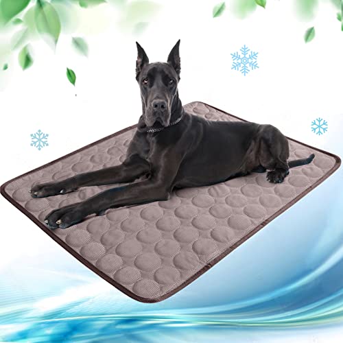 Kühlmatte für Hunde Pet Dog Cooling Mat Selbst Kühlende Hundematte Hunde Kühl Hundedecke Hundematte Sommer wasserdichte rutschfeste hundematte für Zuhause Unterwegs oder im Auto(kaffee,150x100cm) von papasgix