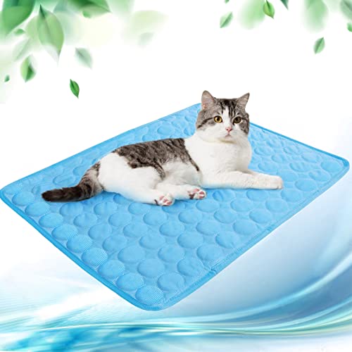 Kühlmatte für Hunde Pet Dog Cooling Mat Selbst Kühlende Hundematte Hunde Kühl Hundedecke Hundematte Sommer wasserdichte rutschfeste hundematte für Zuhause Unterwegs oder im Auto(blau,40x30cm) von papasgix