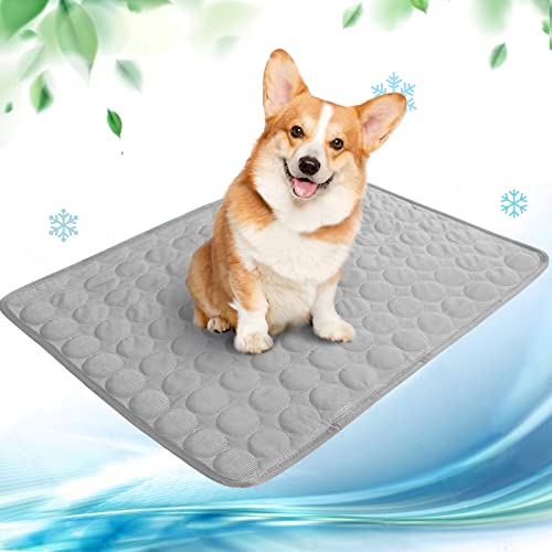 Kühlmatte für Hunde Pet Dog Cooling Mat Selbst Kühlende Hundematte Hunde Kühl Hundedecke Hundematte Sommer wasserdichte rutschfeste hundematte für Zuhause Unterwegs oder im Auto(grau,70x55cm) von papasgix