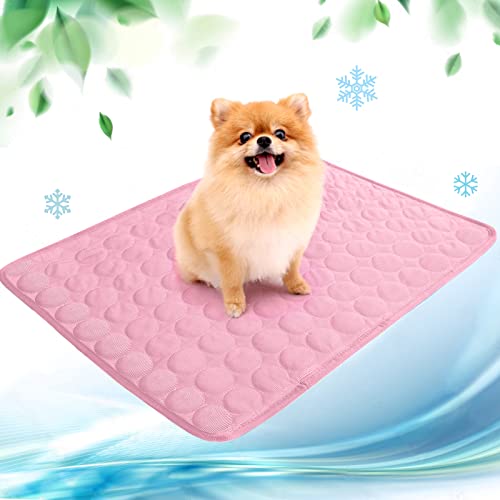 Kühlmatte für Hunde Pet Dog Cooling Mat Selbst Kühlende Hundematte Hunde Kühl Hundedecke Hundematte Sommer wasserdichte rutschfeste hundematte für Zuhause Unterwegs oder im Auto(rosa,60x50cm) von papasgix