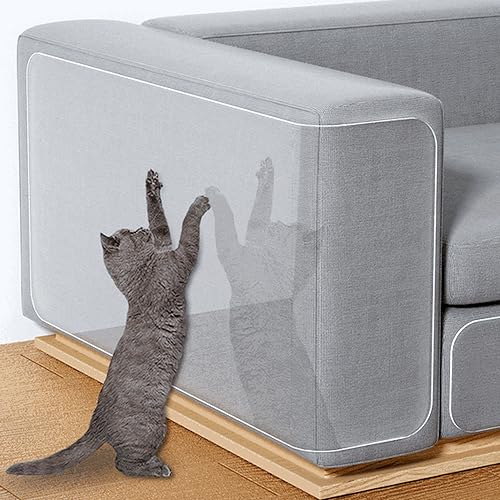 papasgix Katzen Kratzschutz Folie, Super Robust Kratzschutz Sofa Schutz Katze, Selbstklebend Kratzschutzfolie Transparent Kratzfolie Anti Kratz Tape für Möbel Couch Wand Tür Schutz(20cmx1m) von papasgix