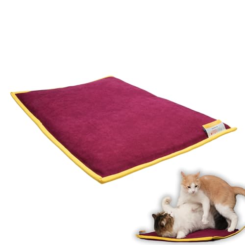 pawdaz Haustier-Kühlmatte – Heizmatte für Katzen und Hunde (40.6x61 cm), 5 Schichten wasserabweisend, solide kühlende Gel-Matte, Betten (Burgunderrot) von pawdaz