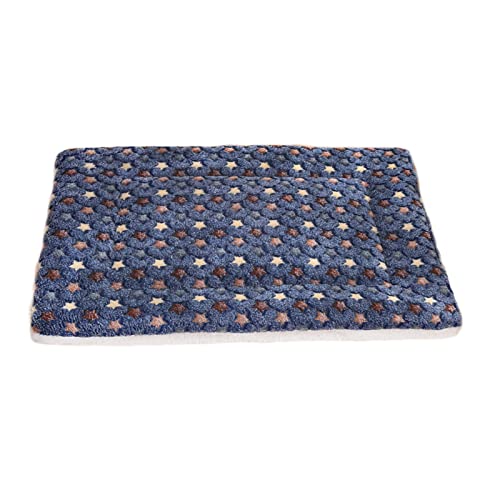 Hundebett, Welpenunterlage Katzenhütte gemütlich flach flauschig Schlafmatte, waschbar, wärmer für den Winter Anti-Angst Outdoor-Betten für kleine, mittelgroße und große Hunde, blauer Stern, Größe S von pawstrip