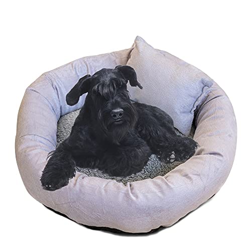 Rundes Hundebett, superweich, luxuriös, für Hunde und Katzen, bequem, beruhigend, Donut-Kuschelbetten, weich, waschbar, flauschig, Plüsch, rund, Haustierbett für kleine, mittelgroße Hunde, Katzen von pawstrip