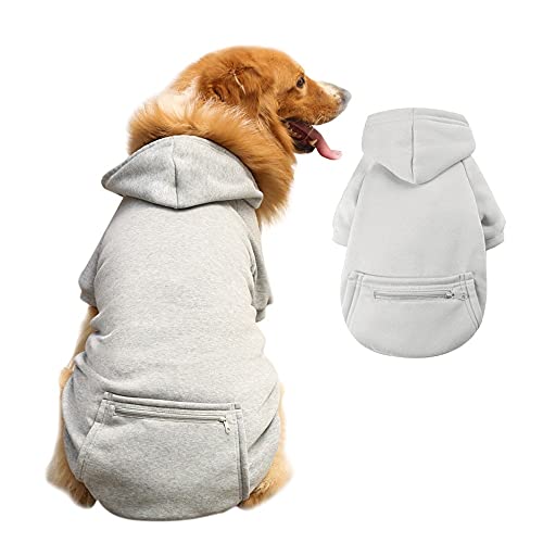 pawstrip Hunde Hoodies Winter Warm Katze Haustier Kleidung Herbst Kätzchen Welpe Mantel Pullover mit Tasche Pullover Kostüm für kleine mittlere große Bulldogge Teddy Chihuahua von pawstrip