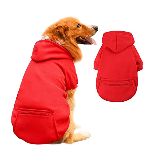 pawstrip Hunde Hoodies Winter Warm Katze Haustier Kleidung Herbst Kätzchen Welpe Mantel Pullover mit Tasche Pullover Kostüm für kleine mittlere große Bulldogge Teddy Chihuahua von pawstrip