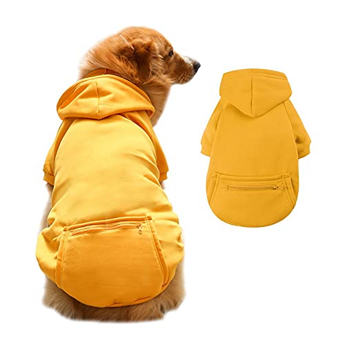 pawstrip Hunde Hoodies Winter Warm Katze Haustier Kleidung Herbst Kätzchen Welpe Mantel Pullover mit Tasche Pullover Kostüm für kleine mittlere große Bulldogge Teddy Chihuahua von pawstrip