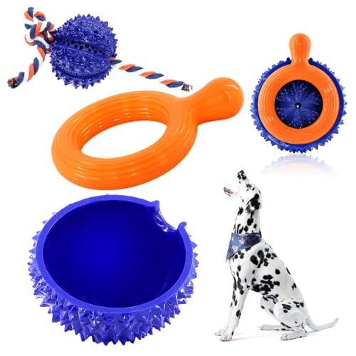 pawstrip Hunde-Kauspielzeug für aggressive Kauer, interaktive Pfoten, im Freien, mächtige Durian-Zähne, langsames Füttern, Seilknotenball, Orange von pawstrip