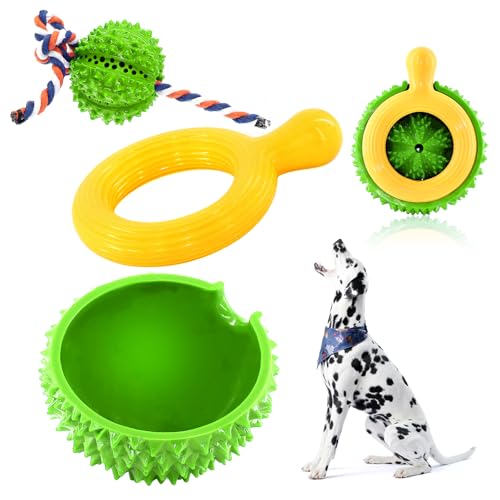 pawstrip Hunde-Kauspielzeug für aggressive Kauer, interaktives Hundespielzeug, Gummi-Hundespielzeug, Puzzle, Hundenapf, langsames Fressen, Matte, langlebiges Seilball, Hundetrainingsspielzeug, 3 Stück von pawstrip