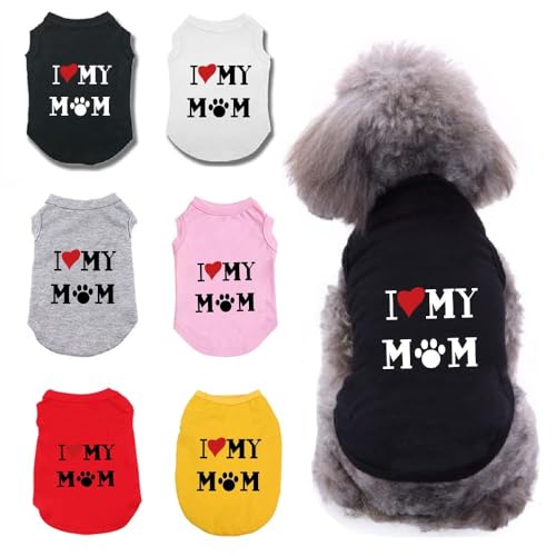 pawstrip Hunde-Shirts, Sommer-T-Shirts, coole Weste, Welpen, Basic, Tanktop, weiche, atmungsaktive Baumwolle, Chihuahua-Kleidung für Hunde, 6 Stück (5XL) von pawstrip