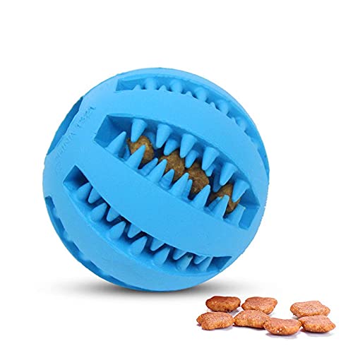 pawstrip Hundespielzeug, Kauspielzeug für Hunde, Welpen und Katzen, interaktive Snack-Verteilung, Puzzle-Spielzeug für langsames Füttern, Hunde-Spielzeug, Zahnreinigungs-Bälle (himmelblau) von pawstrip