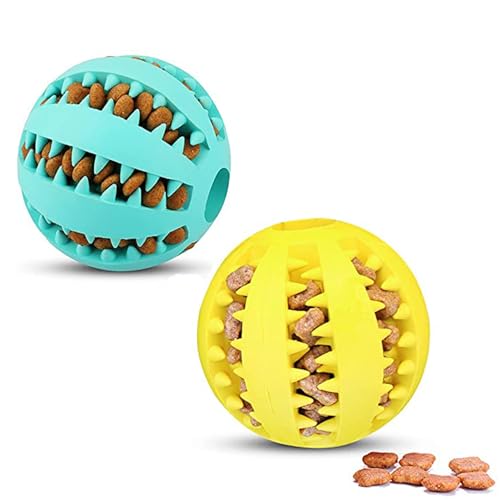 pawstrip Hundespielzeugball, Himmelblau + Gelb, 5 cm von pawstrip