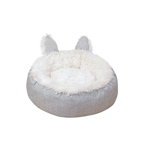 pawstrip Katzenbett, weiches und flauschiges Kuschelkissen, selbstwärmend, Welpenbetten, maschinenwaschbar, wasserdicht, Schlafkissen, rutschfestes Hundekätzchennest (Grauweiß, XL) von pawstrip