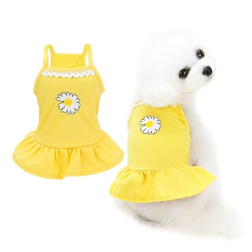 pawstrip Süßes Welpenkleid für den Sommer, atmungsaktiv, weiche Baumwolle, Prinzessinnenkleider für Katzen, Kätzchen, schöne Haustierbekleidung für kleine und mittelgroße Hunde, gemütlich, ärmellos von pawstrip