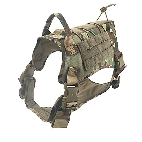 pawstrip Tactical Service Hundegeschirr Haustier Militär Training Molle Weste für Outdoor Jagd Einstellbare Patrol Kleidung für mittelgroße große Hunde von pawstrip