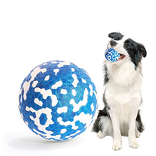 pawstrip Unzerstörbarer Hundeball, hohe Sprungkraft, Gummi, Kauspielzeug, interaktives Training, Wurfball für kleine, mittelgroße und große Hunde, Welpen, Latex, schwimmendes Spielzeug von pawstrip