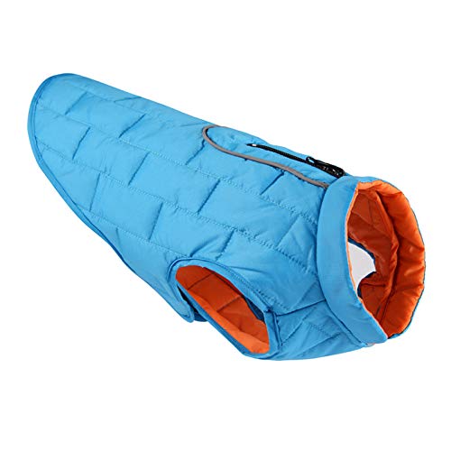 pawstrip Winter-Hundemantel, weich warm reflektierend, Welpenjacke, wendbar, wasserdicht, kaltes Wetter, Hundekleidung für große Hunde, Haustier-Outfits, extra Schutz für kaltes Wetter, Blau, M von pawstrip