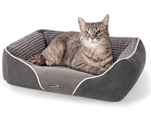 Pecute Hundebett Kleine Hunde, Rechteck Weicher Hundekissen für Katze, Plüscher Luxuriöser Hundekorb Katzenbett, Abnehmbare Hundematte, Maschinewaschbare Hundesofa, Hundecouch Dog Bed S 50*43 cm von pecute