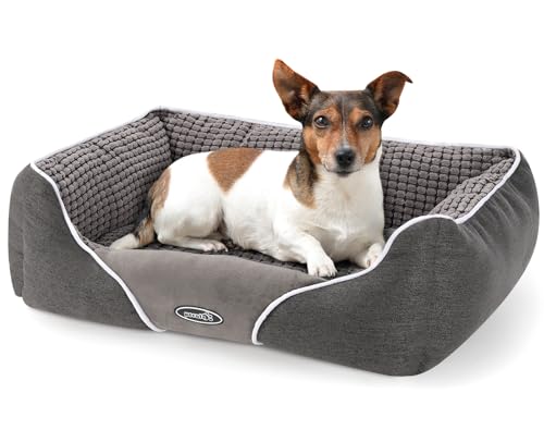 Pecute Hundebett Mittelgroße Hunde, Rechteck Weicher Hundekissen für Katze, Plüscher Luxuriöser Hundekorb Katzenbett, Abnehmbare Hundematte, Maschinewaschbare Hundesofa, Hundecouch Dog Bed M 63*53 cm von pecute