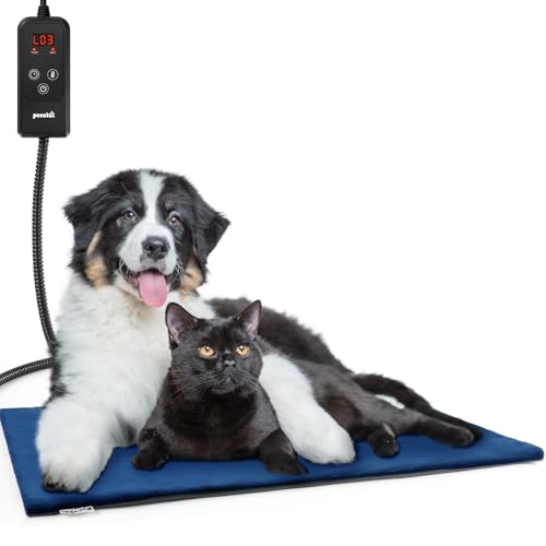 pecute Haustier Heizkissen, Katzen & Hund Heizmatte Innen, Hunde Heizkissen Sicher, 6 Stufen Temperatur & Timing Einstellbar Elektrisch Haustier Heizdecke für Hunde Katzen(2XL, 120x70cm) von pecute