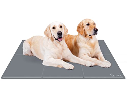 pecute Kühlmatte Hunde Katzen(140 * 90cm), Kuhlmatte für Hund und Katze mit Ungiftiges Gel,Selbstkühlende Kissen, Kühl Hundedecke, Kaltgelpad für Katzen und Hunde, Grau,XXL von pecute