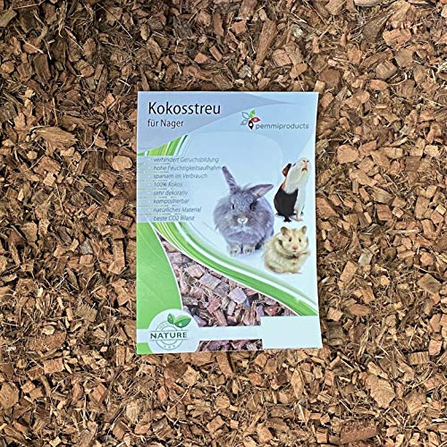 pemmiproducts Kokoseinstreu grob 100 Liter (EUR 0,54/Liter), Kokoschips, Einstreu geeignet als Käfig Bodenbedeckung z.B. für Kaninchen, Meerschweinchen, Degus, Ratten und andere Nagetiere von pemmiproducts