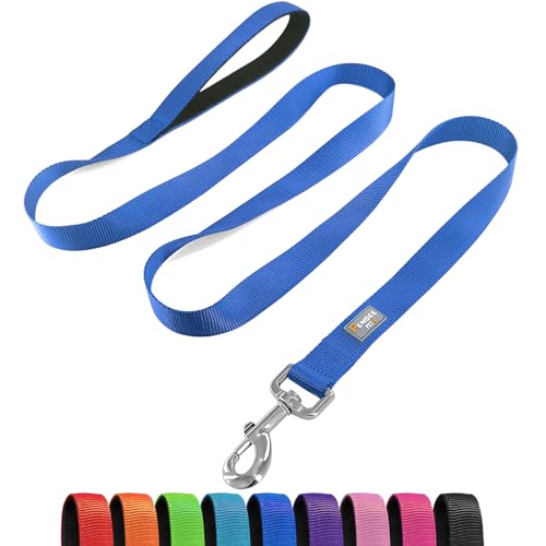 PenSeepet Basic Hundeleine, 1,8 m, gepolsterter Griff, Nylon, für große Hunde, Blau von penseepet