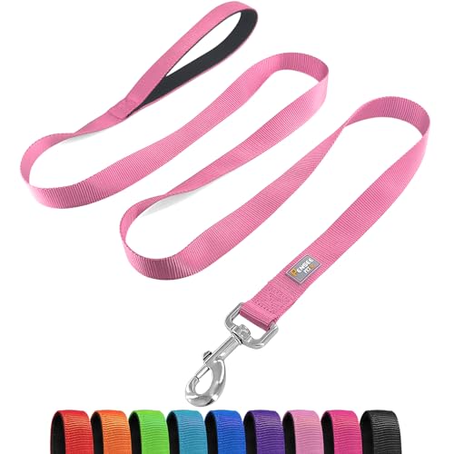 PenSeepet Basic Hundeleine, 1,8 m, gepolsterter Griff, Nylon, für große Hunde, Rosa von penseepet