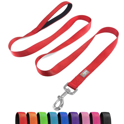 PenSeepet Basic Hundeleine, 1,8 m, gepolsterter Griff, Nylon, für große Hunde, Rot von penseepet