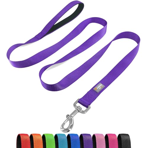 PenSeepet Basic Hundeleine, 1,8 m, gepolsterter Griff, Nylon, für große Hunde, Violett von penseepet