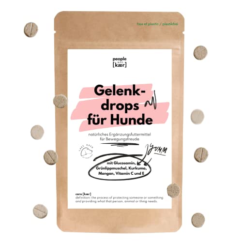 People who Kaer Gelenktabletten für Hunde 60 Stück, natürliche Gelenkkapseln Hund mit Grünlippmuschel, Kurkuma, Glucosamin & Vitaminen, Gelenk- & Knochenschutz für Hunde mit hoher Akzeptanz von people who kaer for dogs + cats