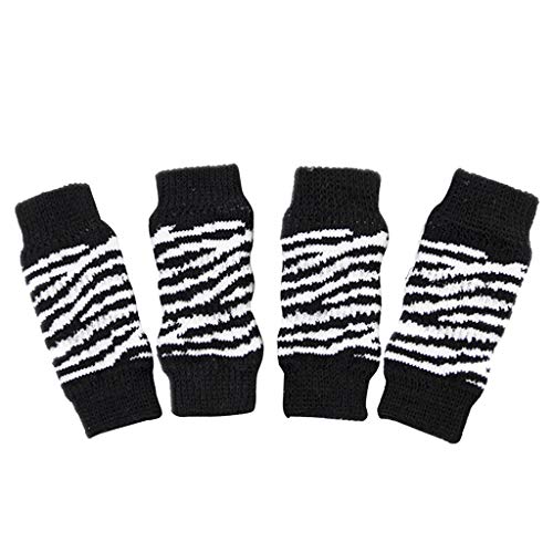 perfk 4er Set Hund Bein Socken Beinlinge Warme Baumwollsocken für kleine und mittlere Hunde, Schwarz, M von perfk