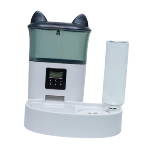 perfk 2-in-1 Automatischer Tränker für Haustiere, Wasserspender für Haustiere, Tierbedarf, große Kapazität, Wasser- und Futterspender für Katzen und Hunde, GRAU von perfk