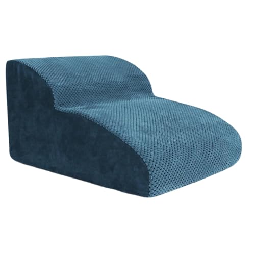 perfk 2-stufige Hundetreppe, rutschfeste Unterseite, Bequeme Hunde-/Haustiertreppe, Rampe, Haustier-Klettertreppe für hohe Betten, Couchen, Innensofas, Blau von perfk