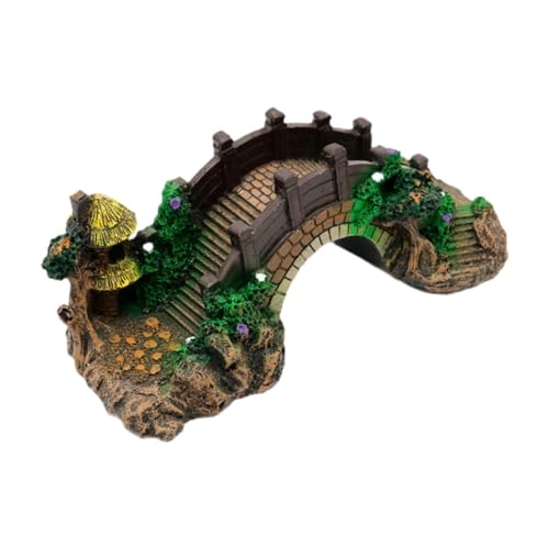 perfk Aquarium Aquarium Dekoration Brücke Ornament Landschaft Figurine Künstliche Brücke Modell für Aquarium Desktop Wohnzimmer, L von perfk