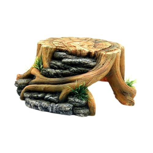 perfk Aquarium-Versteck, Schildkröten-Aalplattform, Landschaftsdekoration, dekorative Aquarium-Dekoration, Versteck für Froschschlangen-Betta, 23cmx22cmx9cm von perfk