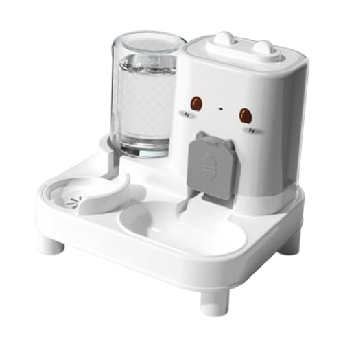 perfk Automatischer Futter- und Wasserspender für Katzen, automatischer Futterspender für Haustiere, praktischer Abnehmbarer Futternapf für kleine Hunde, Weiß perfk Automatischer Futter- und Wasserspender für Katzen, automatischer Futterspender für Haustiere, praktischer Abnehmbarer Futternapf für kleine Hunde, Weiß von perfk