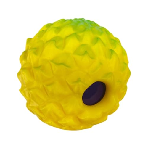 perfk Ball für Hunde, lustiger Quietschton, quietschendes Kauspielzeug für Haustiere, interaktives Hundespielzeug für mittelgroße und große Hunde, kleine, Gelb, 7cm von perfk