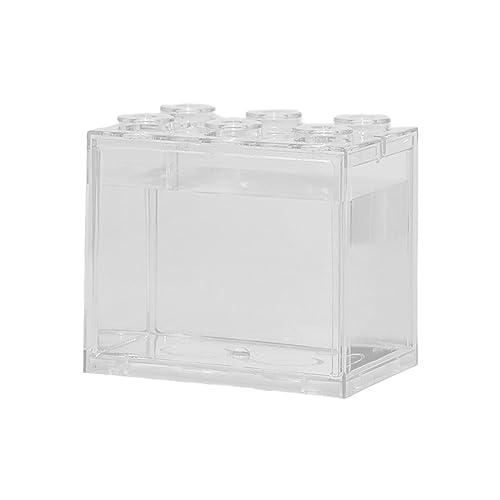 perfk Betta Aquarium, transparente Tank-Dekoration, Acryl-Zubehör, Fischschale, Fischkorb, Aquarium für Schlafzimmer, Garten, Schreibtisch, Innenbereich, Klar von perfk